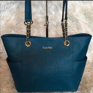 CALVIN KLEIN Saffiano Leather Tote
